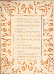 Instructions de lecture pour un enfant. Une bordure florale, avec des chérubins