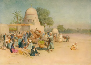 Un marché au bord du désert, vers 1905, 1912