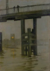 Battersea Bridge - Clair de lune brumeux