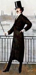 James Abbott McNeill Whistler sur la promenade de la veuve à sa maison à Lindsey Row, Chelsea, 1871