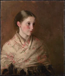 Une fille au châle (huile sur toile)