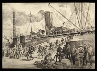 Les troupes nouvellement arrivées débarquent à Brest