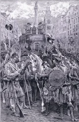 Proclamation du Vieux Prétendant comme roi Jacques VIII à la croix d