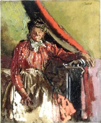 Femme assise sur un lit
