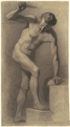Nu masculin sur des marches