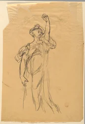 Étude de figure avec bras levé