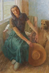 Grete Gamerith avec le chien "Puck"