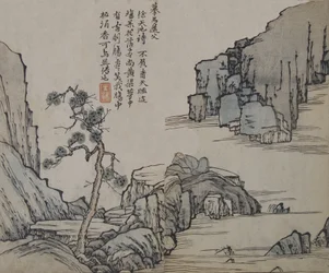 Paysage après Ma Yuan actif vers 1190-1225, de Mustard Seed Garden, Première édition, 1679