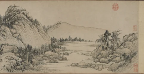 Habiter dans les montagnes Fuchun après Huang Gongwang, dynastie Qing, 1672 (encre et couleur sur papier)