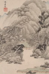 Paysage dans le style de divers vieux maîtres : Paysage après Fan Kuan (990