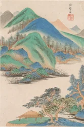 Paysage dans le style de divers vieux maîtres : Paysage après Yang Sheng