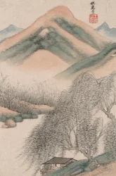 Paysages dans les styles des anciens maîtres; Paysage après Hui Chong (965)