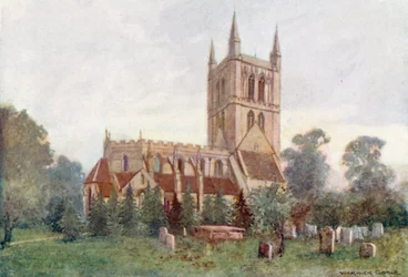 Pershore Abbey (lithographie couleur)