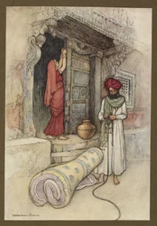 Planche 9 : "Ils se mirent alors en route", de Folk-Tales of Bengal ... Avec 32 illustrations en couleur par Warwick Goble. (Édition de luxe)