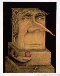 Adam (crayon et crayon de couleur sur papier) (paire de 155035)