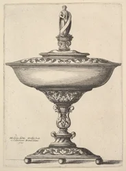 Une large coupe avec pieds en boule, 1646.