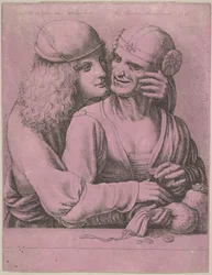 Un jeune homme caressant une vieille femme, 1646