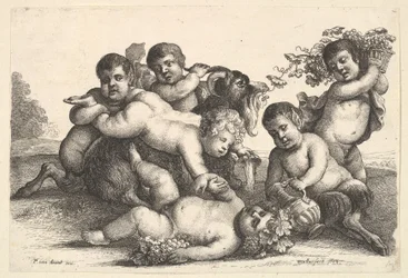 Quatre garçons, deux satyres et une chèvre
