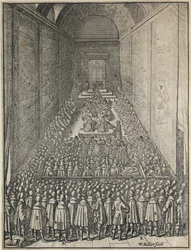 Intérieur de la Chambre des Lords en session, Palais de Westminster, Londres