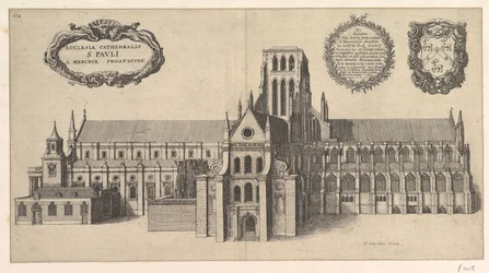 Saint-Paul, côté sud Ecclesiae Cathedralis St. Pauli, A Meridi Prospectus, 1658