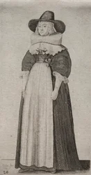 Les Diverses Habitudes des Femmes Anglaises, de la Noblesse aux Femmes de la Campagne : La Femme avec un Chapeau Masculin et un Corsage Rubané
