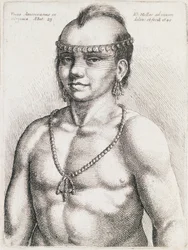 Indien de Virginie de vingt-trois ans, gravure par Wenceslaus Hollar