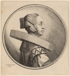 Femme avec une fraise de profil