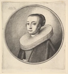 Femme avec collerette circulaire en dentelle, 1644