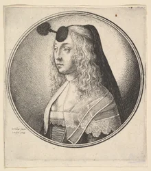 Femme avec houpette sur le front tournée vers la gauche, 1643