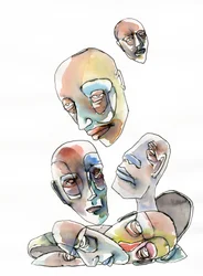 Têtes humaines abstraites