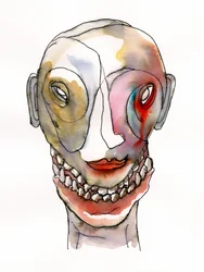Portrait au sourire déformé