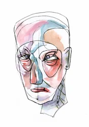 Visage abstrait et expressif