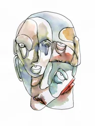 Visages humains fragmentés