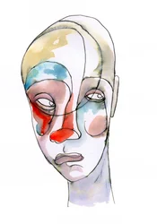 Portrait abstrait et pensif
