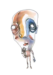 Figure abstraite pensive