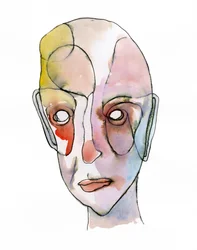 Portrait abstrait et réfléchi