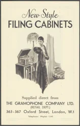 Armoires de classement de la Gramophone Company, années 1920