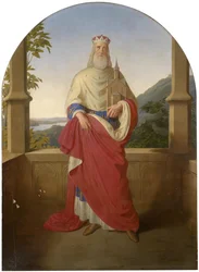 Saint Léopold devant le Danube et la montagne Leopoldsberg