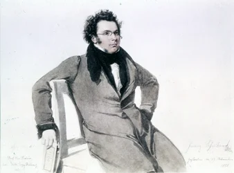 Franz Schubert (1797 - 1828), aquarelle d