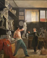 Un Sculpteur dans son Atelier Travaillant d