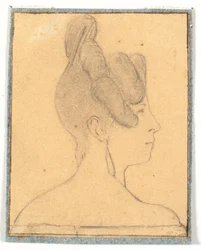 Tête de femme. Profil à droite