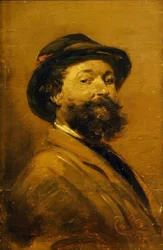 Autoportrait en gris-brun