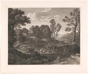 Paysage arcadien avec monuments funéraires