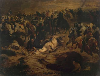 Blessure de Blücher à Ligny