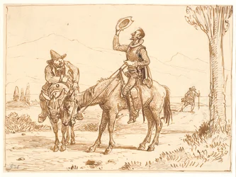 Don Quichotte regarde son casque