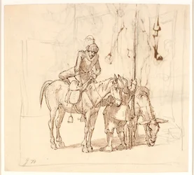Don Quichotte monte à cheval