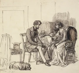 Un monsieur en visite chez une jeune dame
