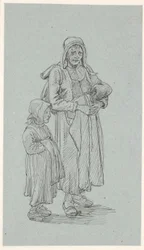 Vieille femme suédoise et petite fille