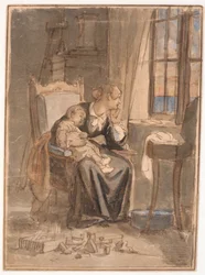 Au crépuscule. Madame Marstrand avec son fils Poul