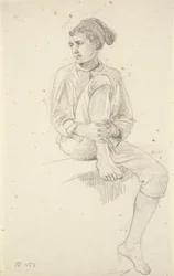 Jeune pêcheur assis